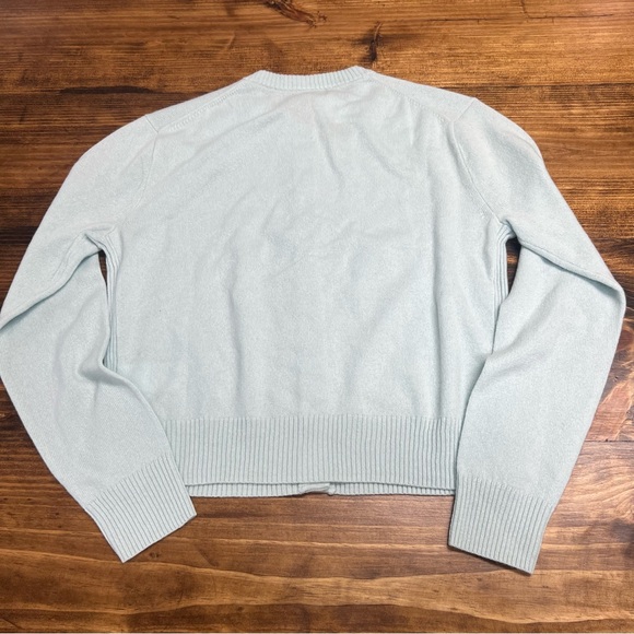 J. Crew Perfect Cashmere Cardigan in Sky Mint Blue Size Small - Picture 11 of 11